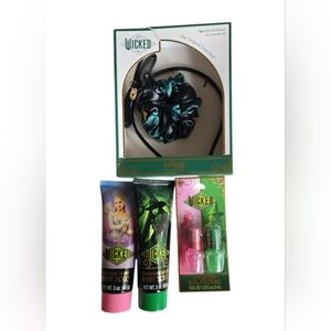 Wicked-Themed Headband Scrunchie Set, Scented Nail Polish And Body Scrub